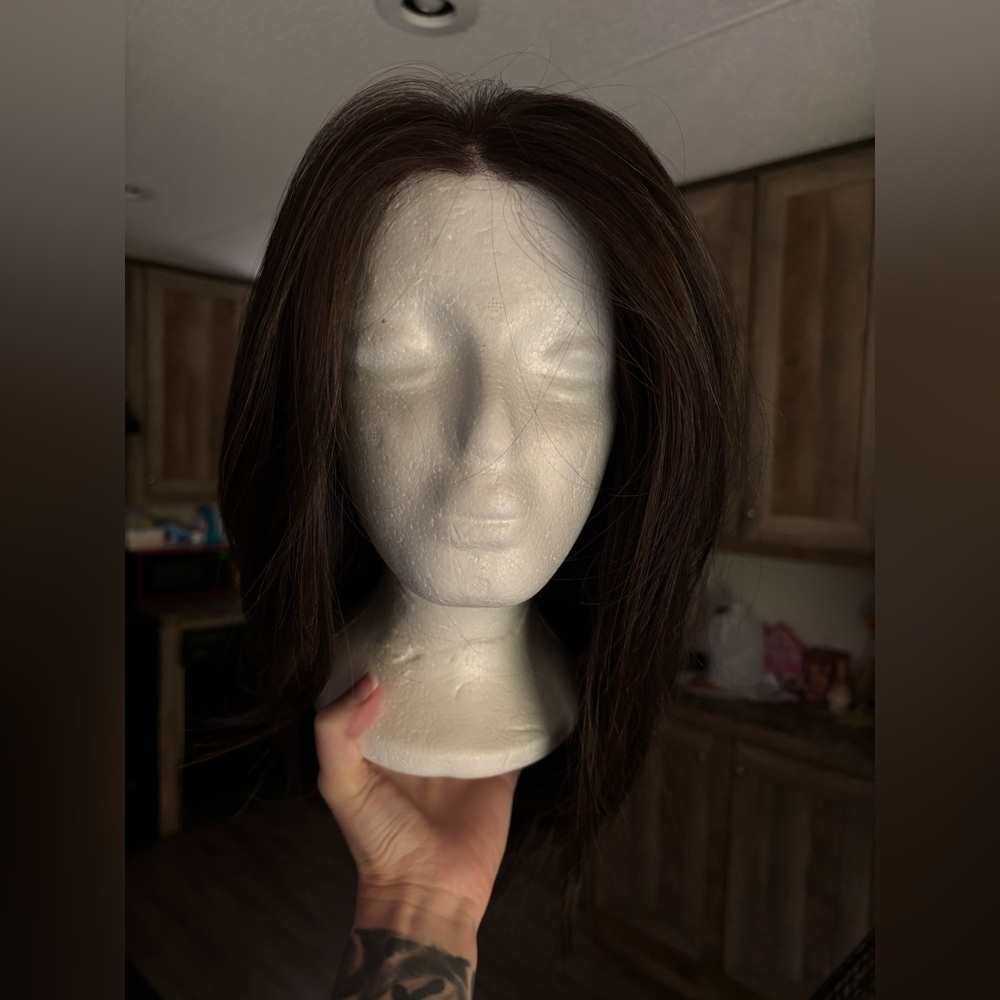 Brown monofilament wig